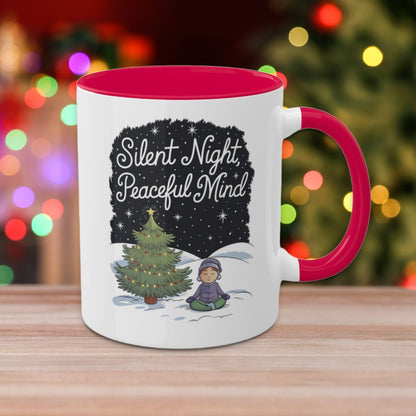 Silent Night, Peaceful Mind - Colorful Christmas Mugs, 11oz