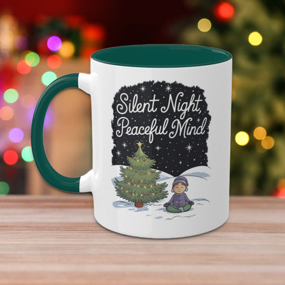 Silent Night, Peaceful Mind - Colorful Christmas Mugs, 11oz