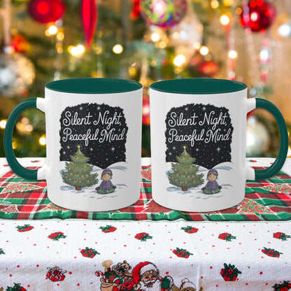 Silent Night, Peaceful Mind - Colorful Christmas Mugs, 11oz