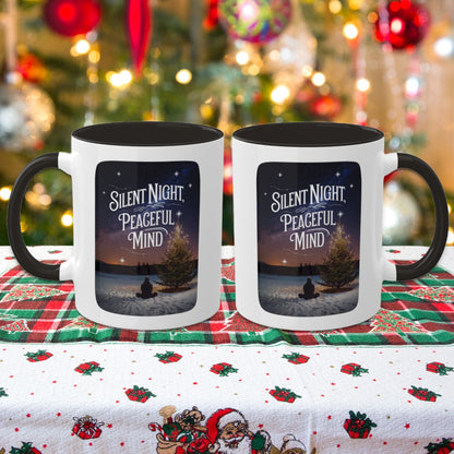 Silent Night, Peaceful Mind - Colorful Christmas Mugs, 11oz