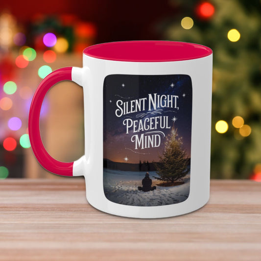 Silent Night, Peaceful Mind - Colorful Christmas Mugs, 11oz