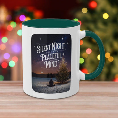 Silent Night, Peaceful Mind - Colorful Christmas Mugs, 11oz