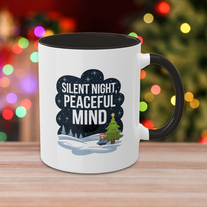 Silent Night, Peaceful Mind - Colorful Christmas Mugs, 11oz
