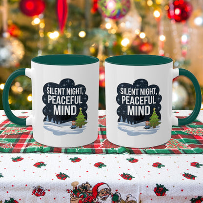 Silent Night, Peaceful Mind - Colorful Christmas Mugs, 11oz