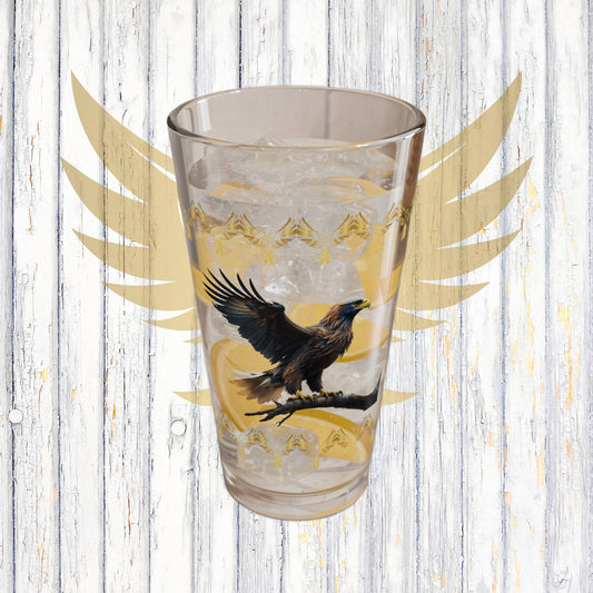 Sky Majesty Triumph 16oz Eagle Pint Glass - Symbol of Strength, Resilience, and Mental Health Awareness
