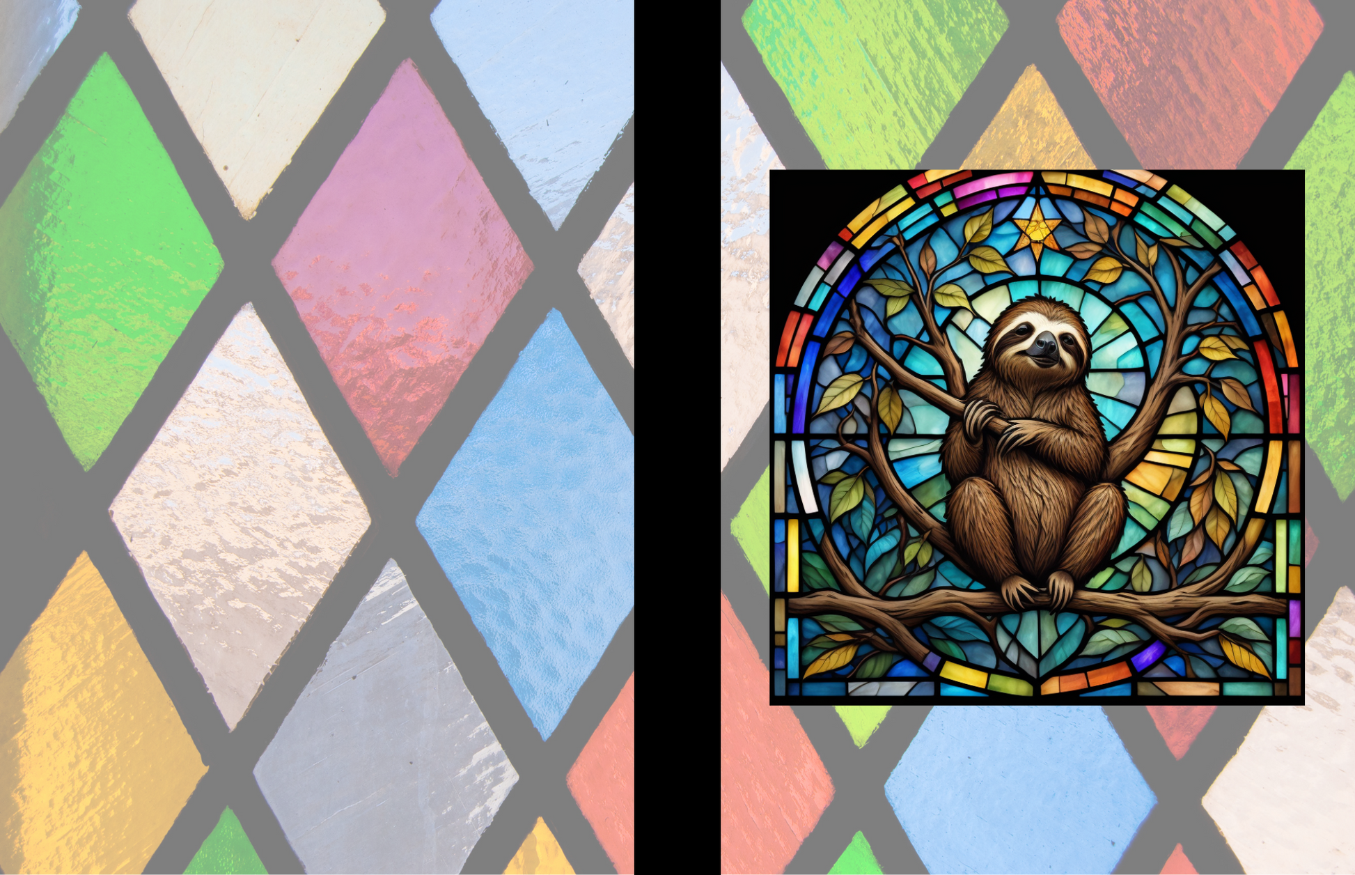 Sloth - Stained Glass Zoo Animals Composition Notebook