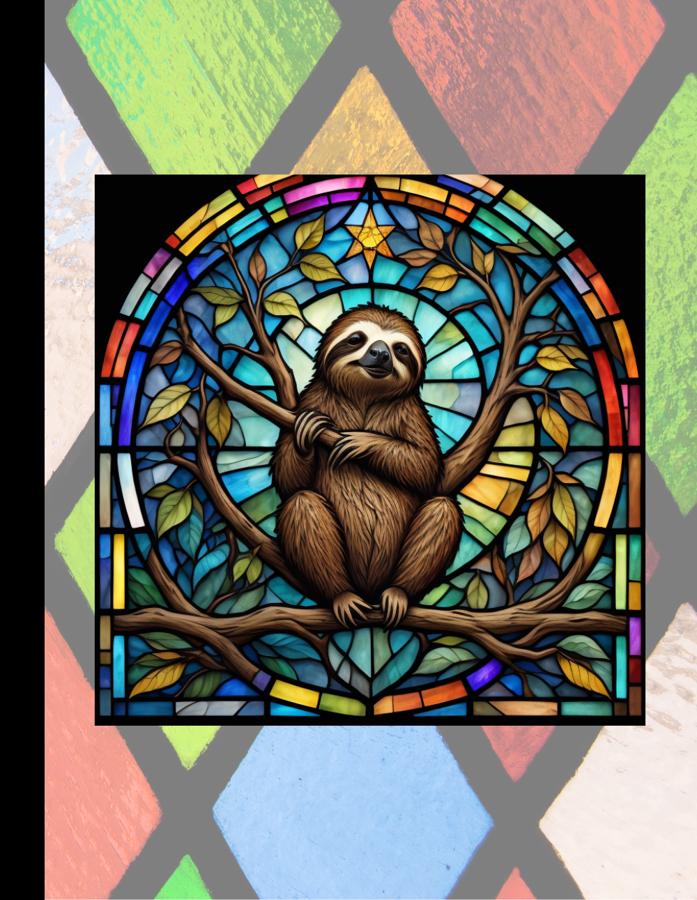 Sloth - Stained Glass Zoo Animals Composition Notebook