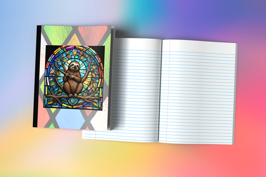 Sloth - Stained Glass Zoo Animals Composition Notebook
