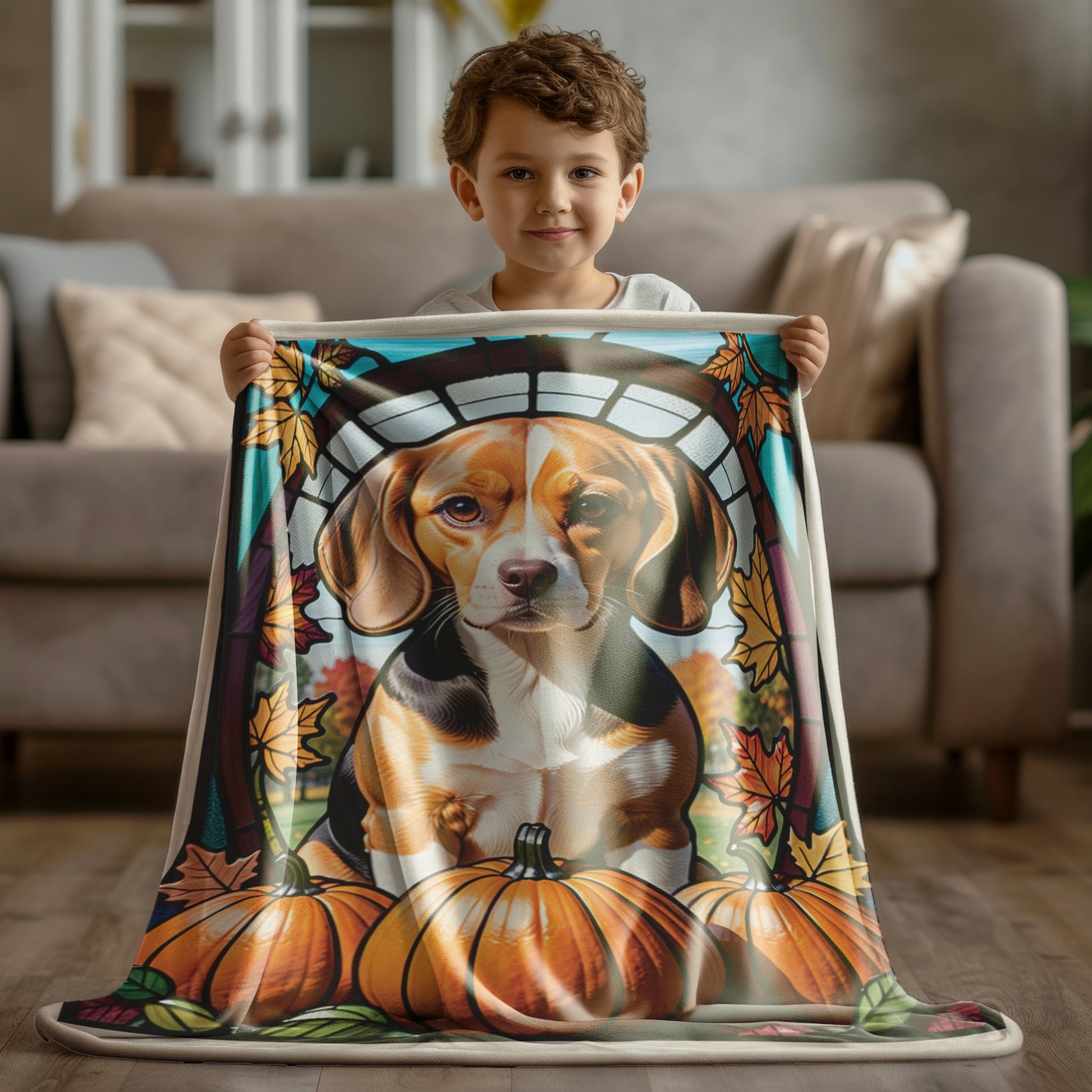 Beagle Dog Velveteen Plush Blanket - Pet Lover Gift, Beagle Pet Blanket, Dog Lover Gift