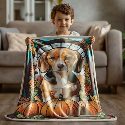 Beagle Dog Velveteen Plush Blanket - Pet Lover Gift, Beagle Pet Blanket, Dog Lover Gift