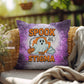 Ghost-themed indoor/outdoor Halloween pillow with “Spook The Stigma” for mental health awareness