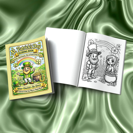 Shop our premium st patricks day coloring book shamrocks leprechauns pots of gold irish charm from MySisterIsASurvivor.