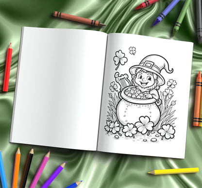 Shop our premium st patricks day coloring book shamrocks leprechauns pots of gold irish charm from MySisterIsASurvivor.