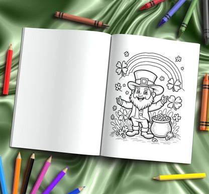 Shop our premium st patricks day coloring book shamrocks leprechauns pots of gold irish charm from MySisterIsASurvivor.