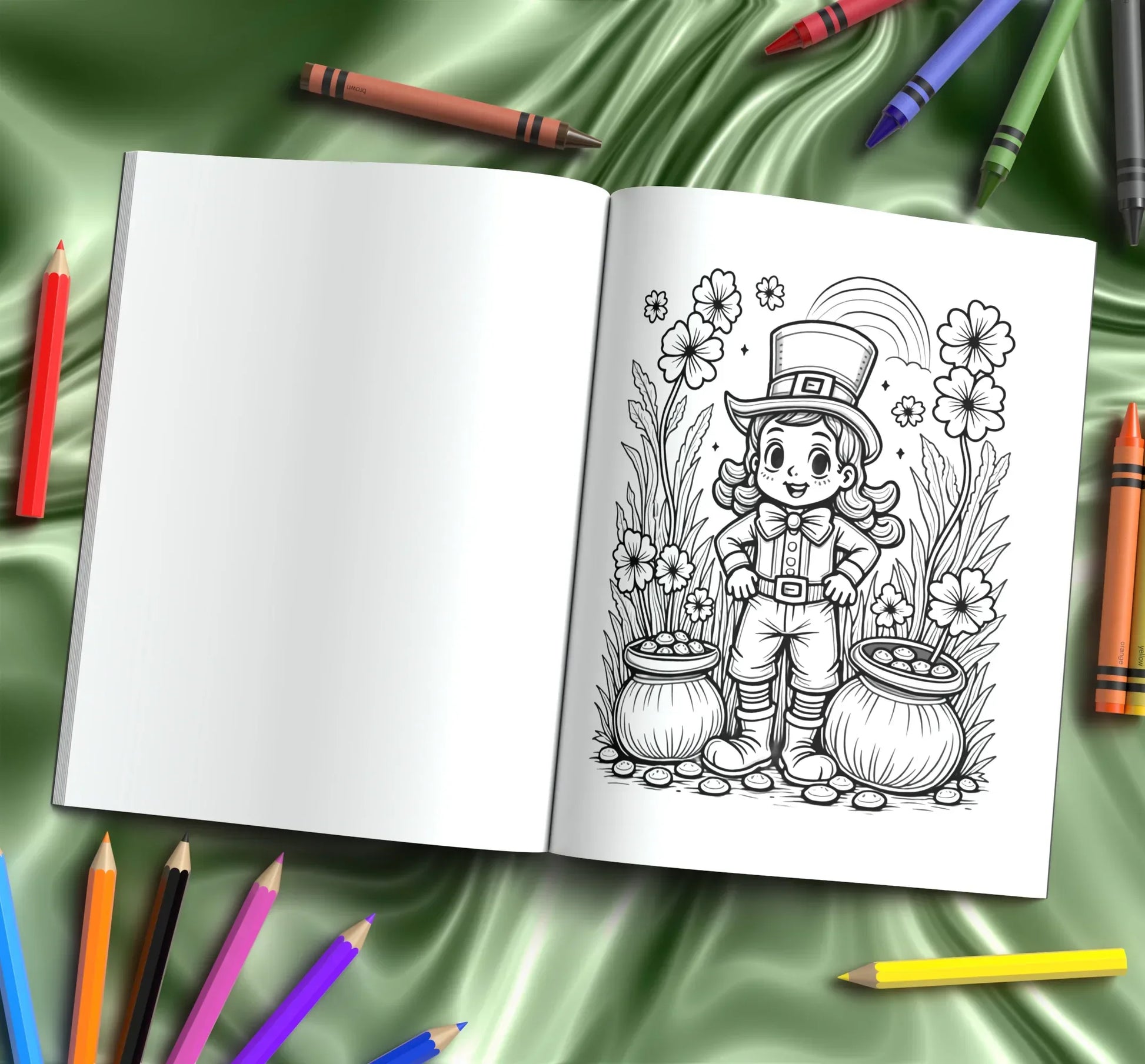 Shop our premium st patricks day coloring book shamrocks leprechauns pots of gold irish charm from MySisterIsASurvivor.
