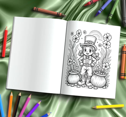 Shop our premium st patricks day coloring book shamrocks leprechauns pots of gold irish charm from MySisterIsASurvivor.