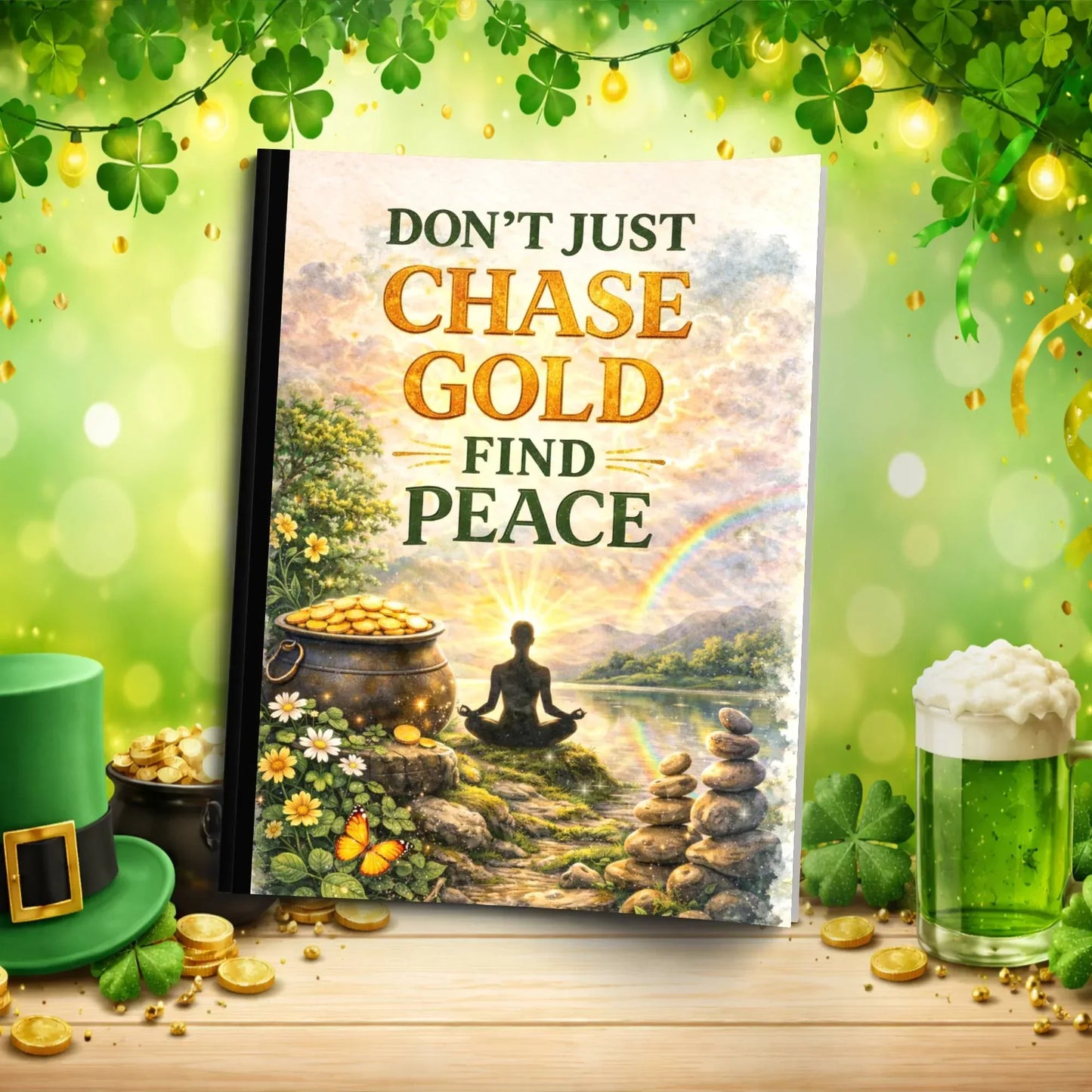 Shop our dont just chase gold find peace st patricks day journal featuring the Standard Blue Lined style option from MySisterIsASurvivor.