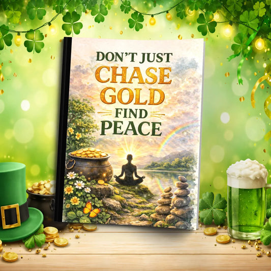 Shop our dont just chase gold find peace st patricks day journal featuring the Standard Blue Lined style option from MySisterIsASurvivor.