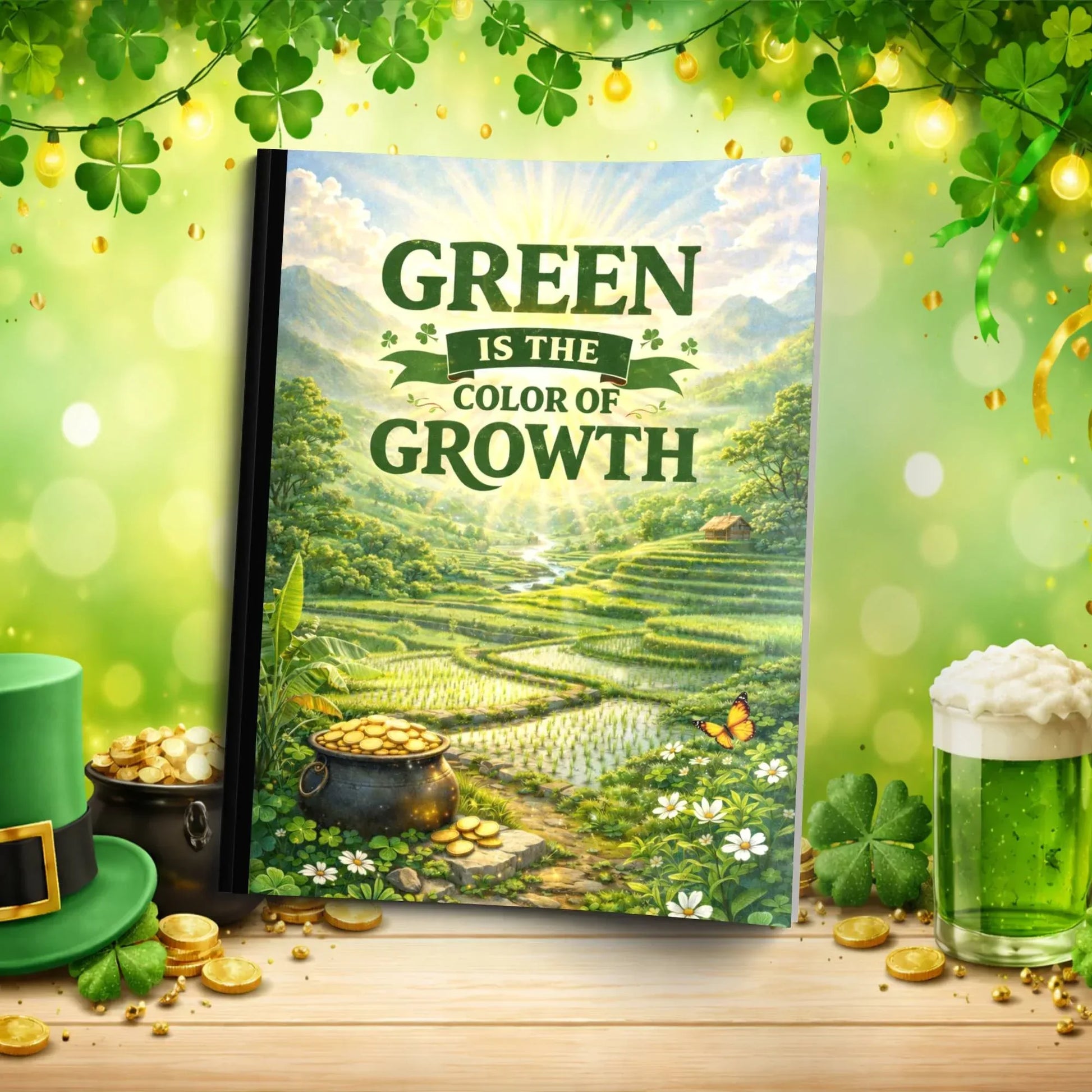 Shop our green is the color of growth st patricks day journal featuring the Standard Blue Lined style option from MySisterIsASurvivor.