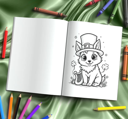Shop our premium lucky paws and shamrocks st patricks day animal coloring book from MySisterIsASurvivor.
