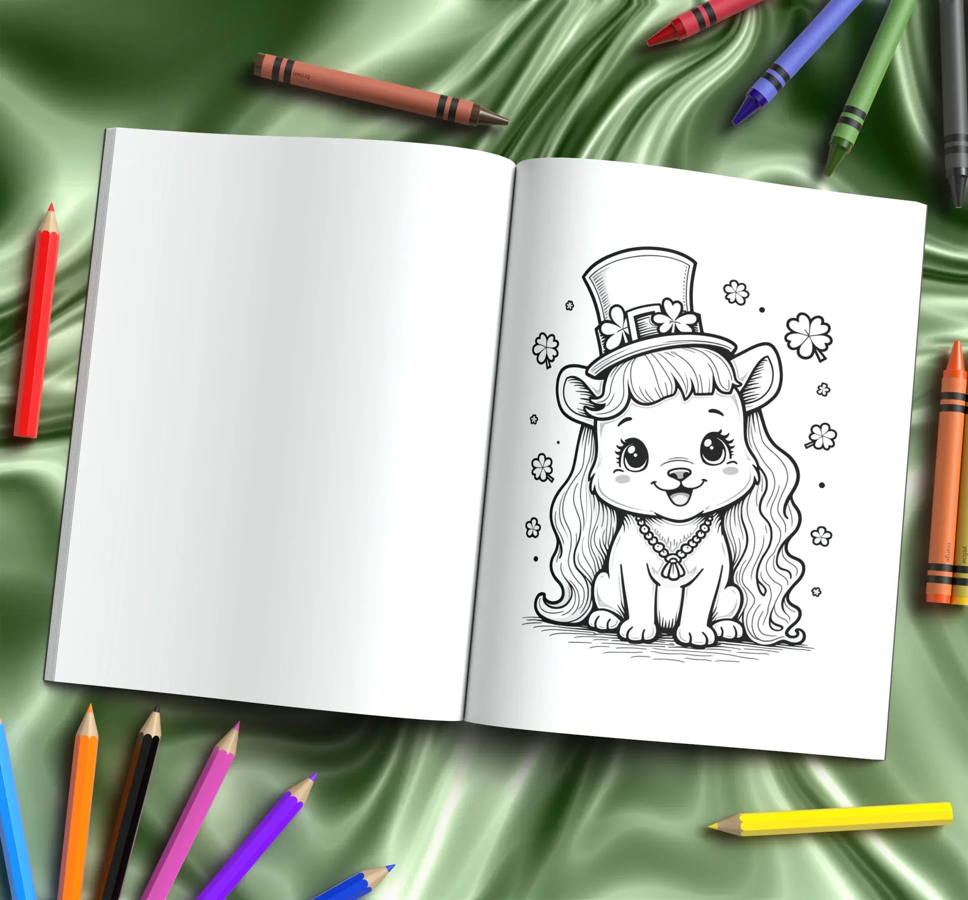 Shop our premium lucky paws and shamrocks st patricks day animal coloring book from MySisterIsASurvivor.