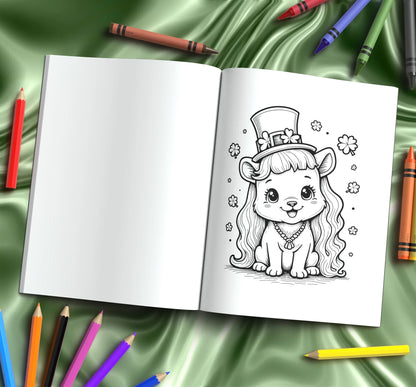 Shop our premium lucky paws and shamrocks st patricks day animal coloring book from MySisterIsASurvivor.