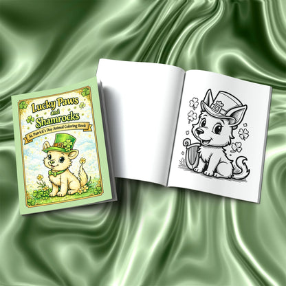 Shop our premium lucky paws and shamrocks st patricks day animal coloring book from MySisterIsASurvivor.