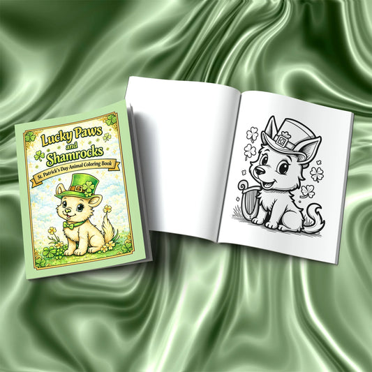 Shop our premium lucky paws and shamrocks st patricks day animal coloring book from MySisterIsASurvivor.