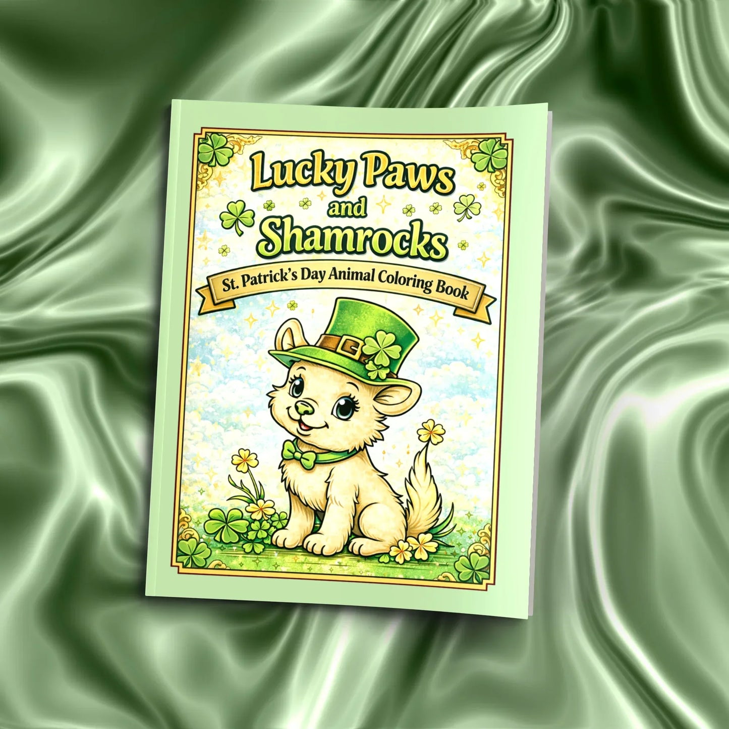 Shop our premium lucky paws and shamrocks st patricks day animal coloring book from MySisterIsASurvivor.