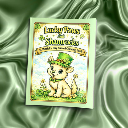 Shop our premium lucky paws and shamrocks st patricks day animal coloring book from MySisterIsASurvivor.