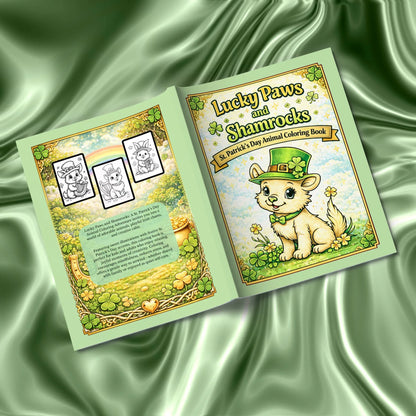Shop our premium lucky paws and shamrocks st patricks day animal coloring book from MySisterIsASurvivor.