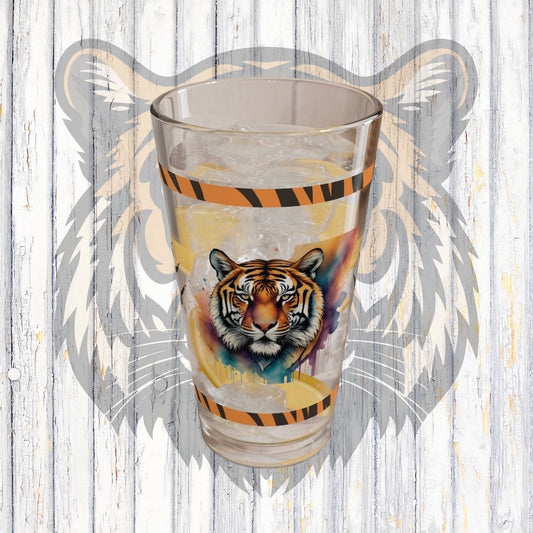 Stalking Serenity 16oz Tiger Pint Glass - Inspiring Strength, Courage, and Empowerment