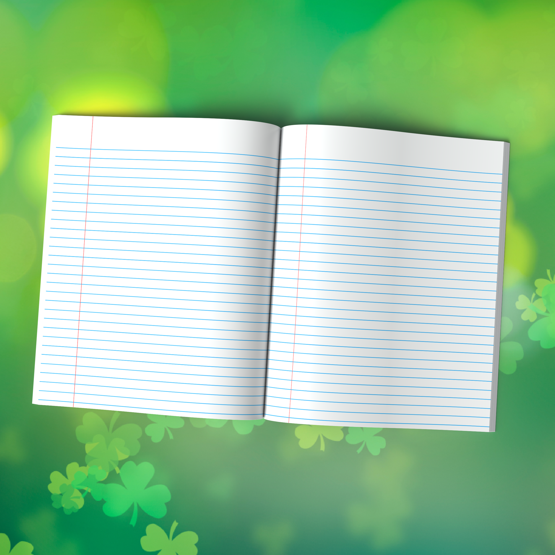Shamrock Composition Notebook – Premium St. Patrick's Day Journal with Wide-Ruled Lines (S4)