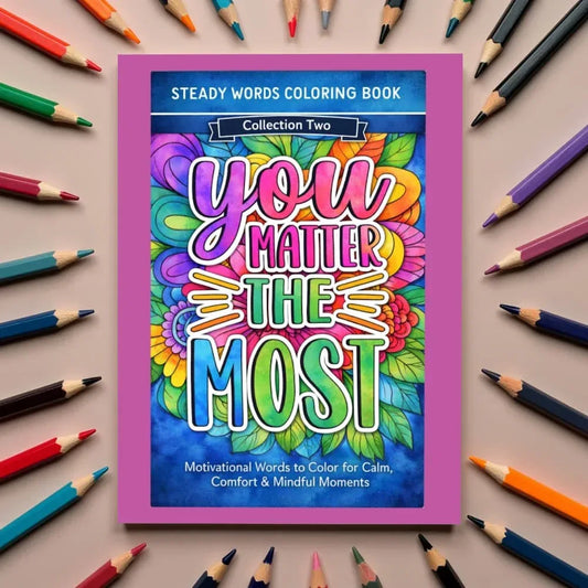 Shop our steady words coloring book collection two motivational words to color featuring the Default Title style option from MySisterIsASurvivor.