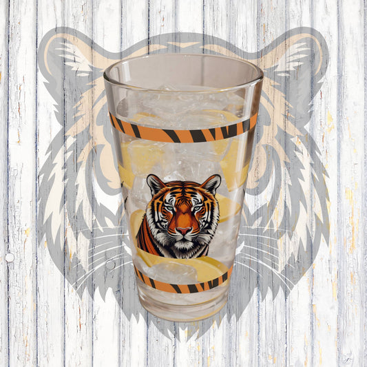 Strength Unleashed 16oz Tiger Pint Glass - Inspiring Strength, Courage, and Empowerment