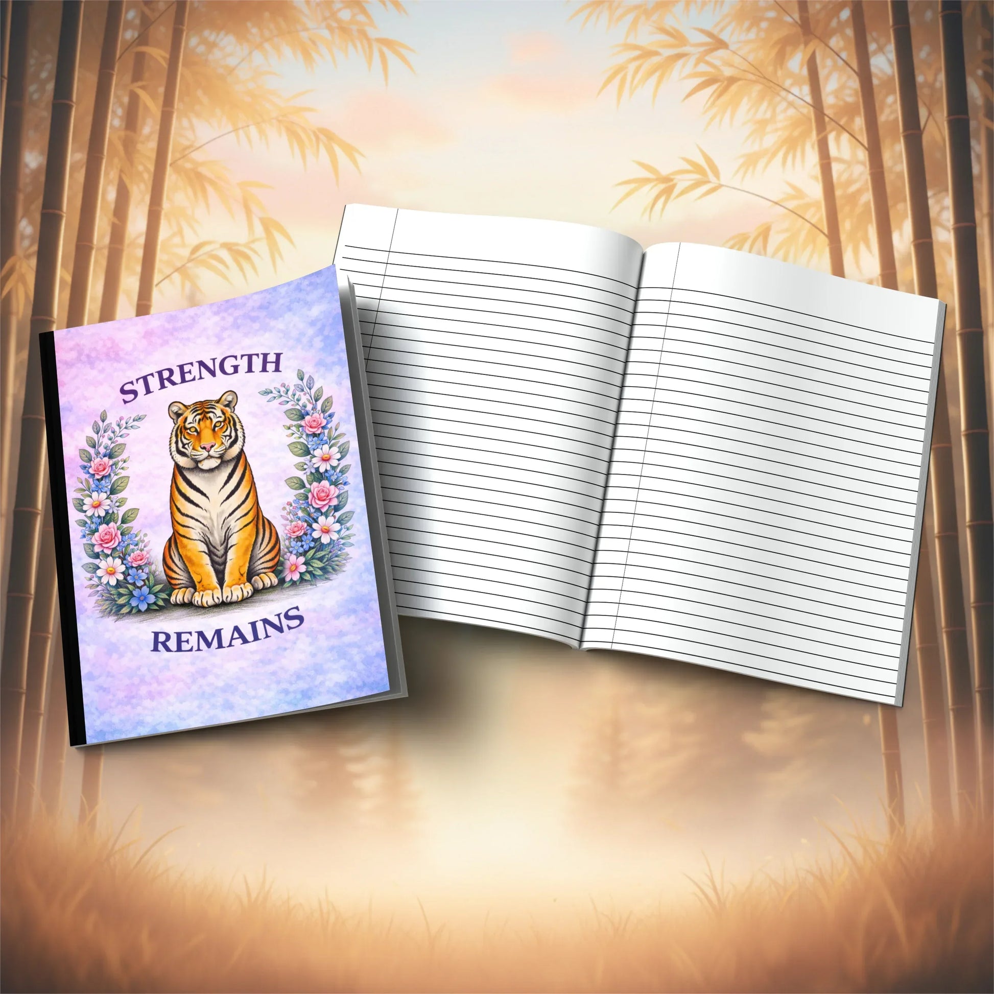 Shop our premium strength remains tiger composition notebook from MySisterIsASurvivor.