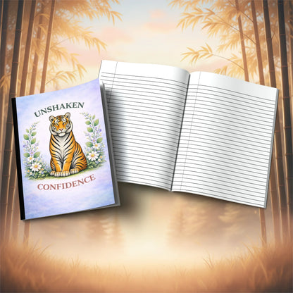 Shop our premium unshaken confidence tiger composition notebook from MySisterIsASurvivor.
