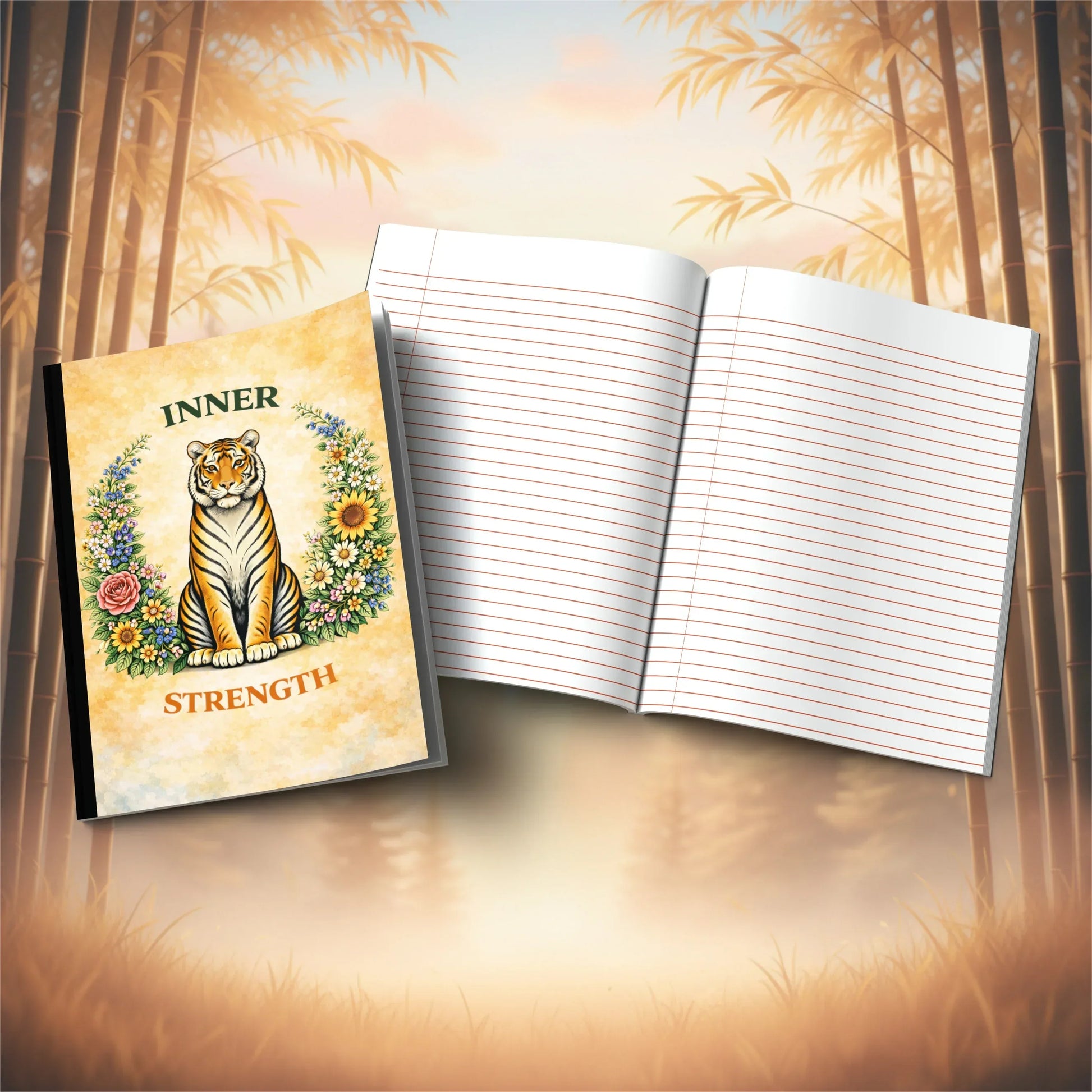 Shop our premium inner strength tiger composition notebook from MySisterIsASurvivor.