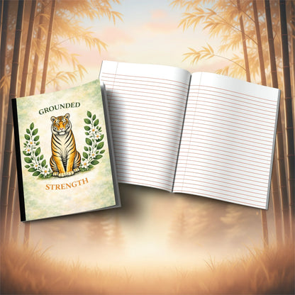 Shop our grounded strength tiger composition notebook featuring the Black Lined style option from MySisterIsASurvivor.