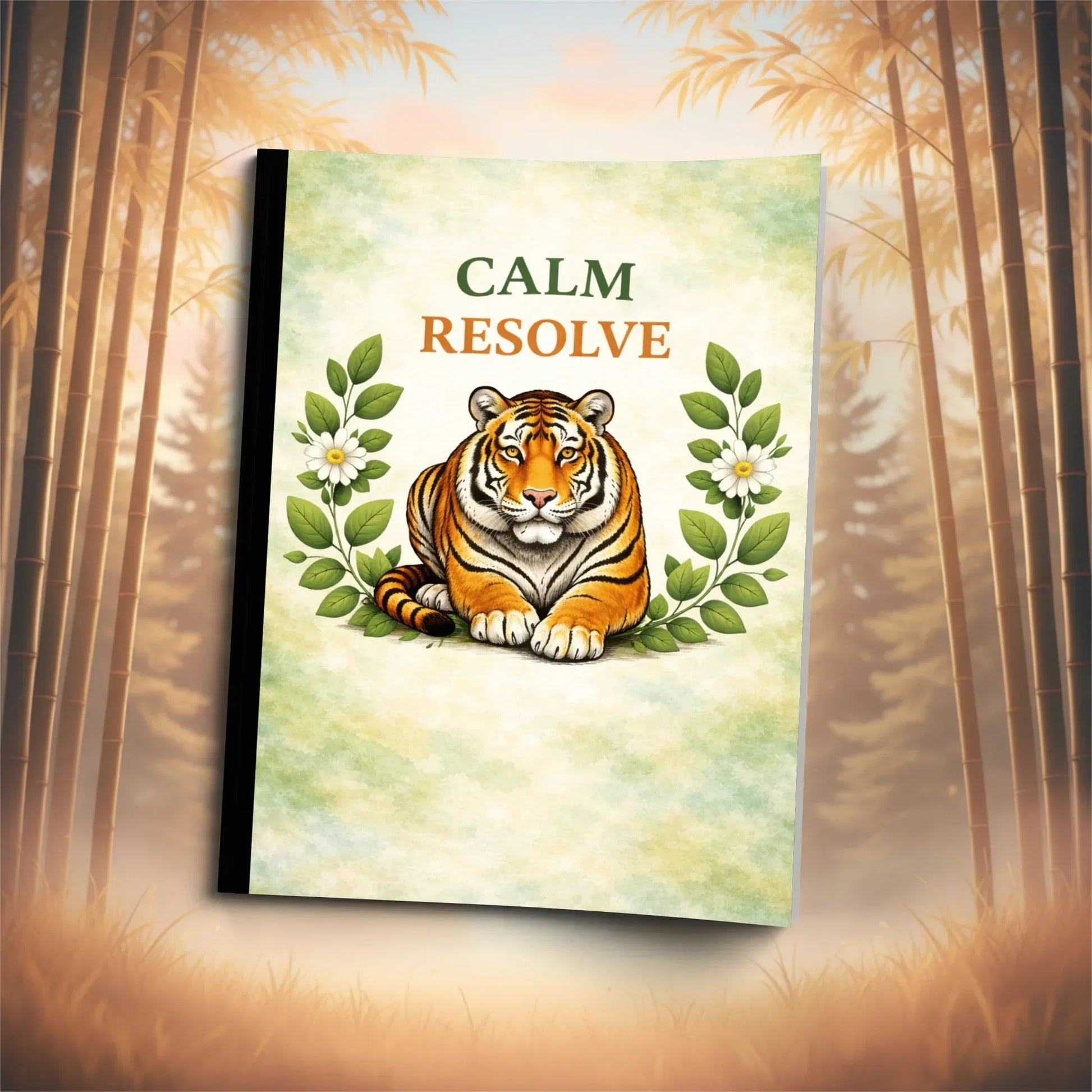 Shop our calm resolve tiger composition notebook featuring the Tiger Orange Lined style option from MySisterIsASurvivor.