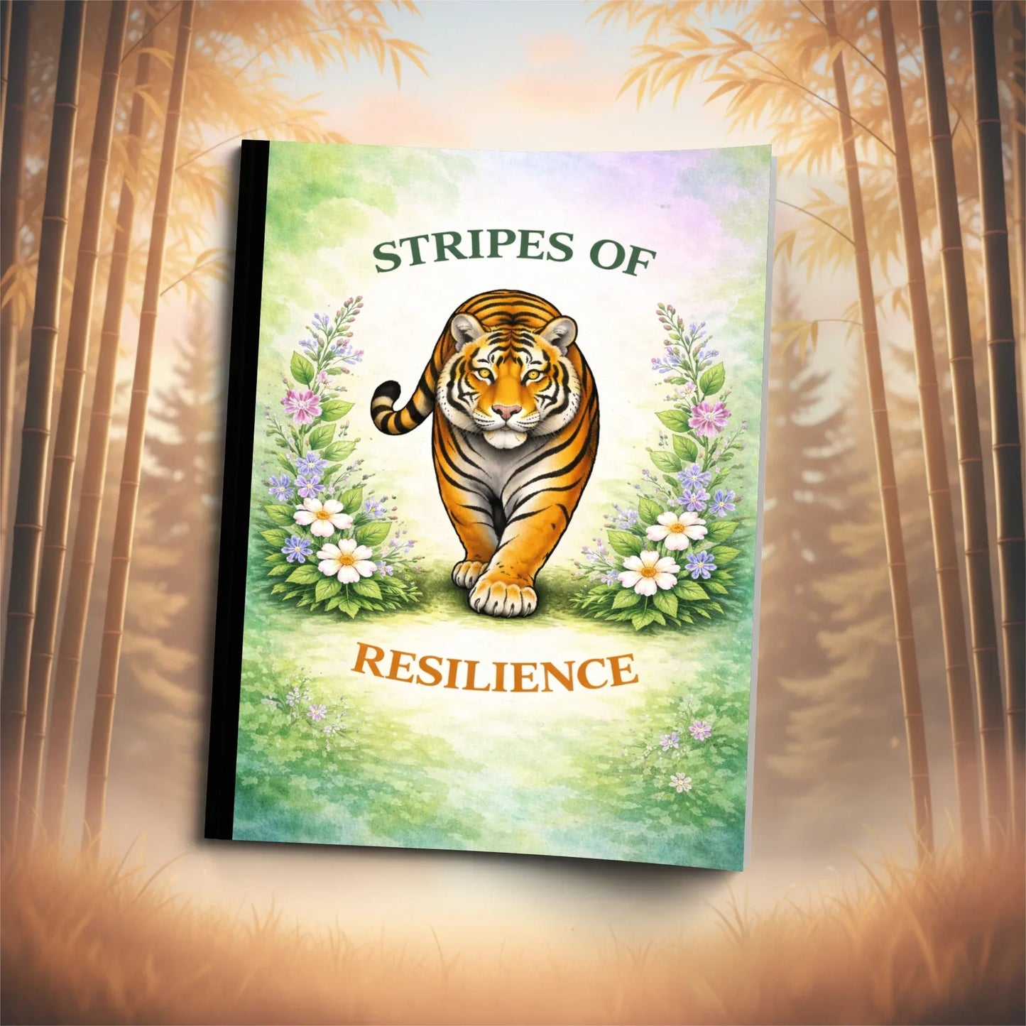 Shop our stripes of resilience tiger composition notebook featuring the Standard Blue Lined style option from MySisterIsASurvivor.