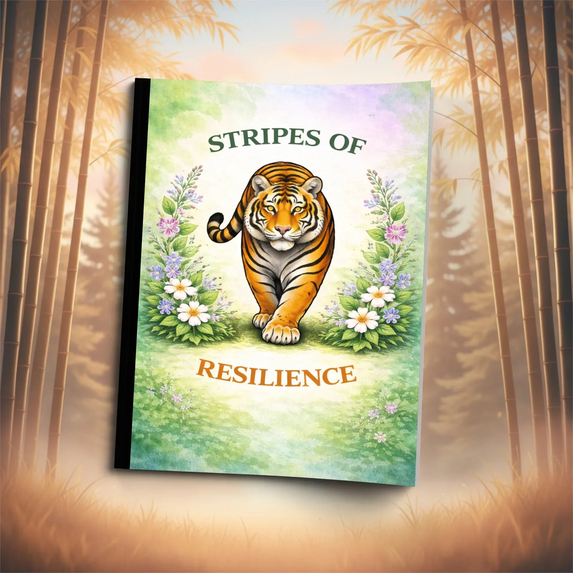 Shop our stripes of resilience tiger composition notebook featuring the Standard Blue Lined style option from MySisterIsASurvivor.