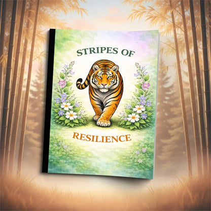 Shop our stripes of resilience tiger composition notebook featuring the Standard Blue Lined style option from MySisterIsASurvivor.