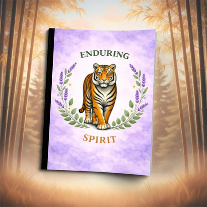 Shop our enduring spirit tiger composition notebook featuring the Standard Blue Lined style option from MySisterIsASurvivor.