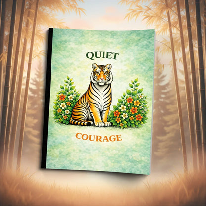 Shop our quiet courage tiger composition notebook featuring the Standard Blue Lined style option from MySisterIsASurvivor.