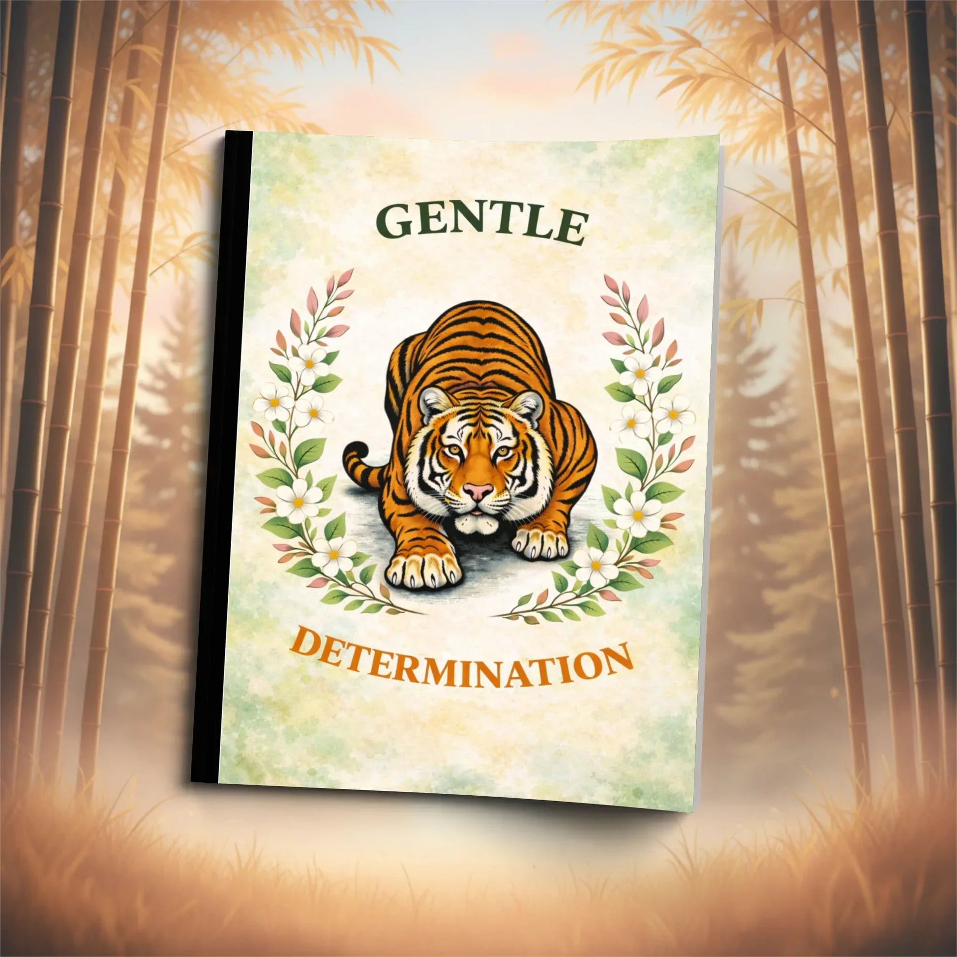 Shop our gentle determination tiger composition notebook featuring the Standard Blue Lined style option from MySisterIsASurvivor.