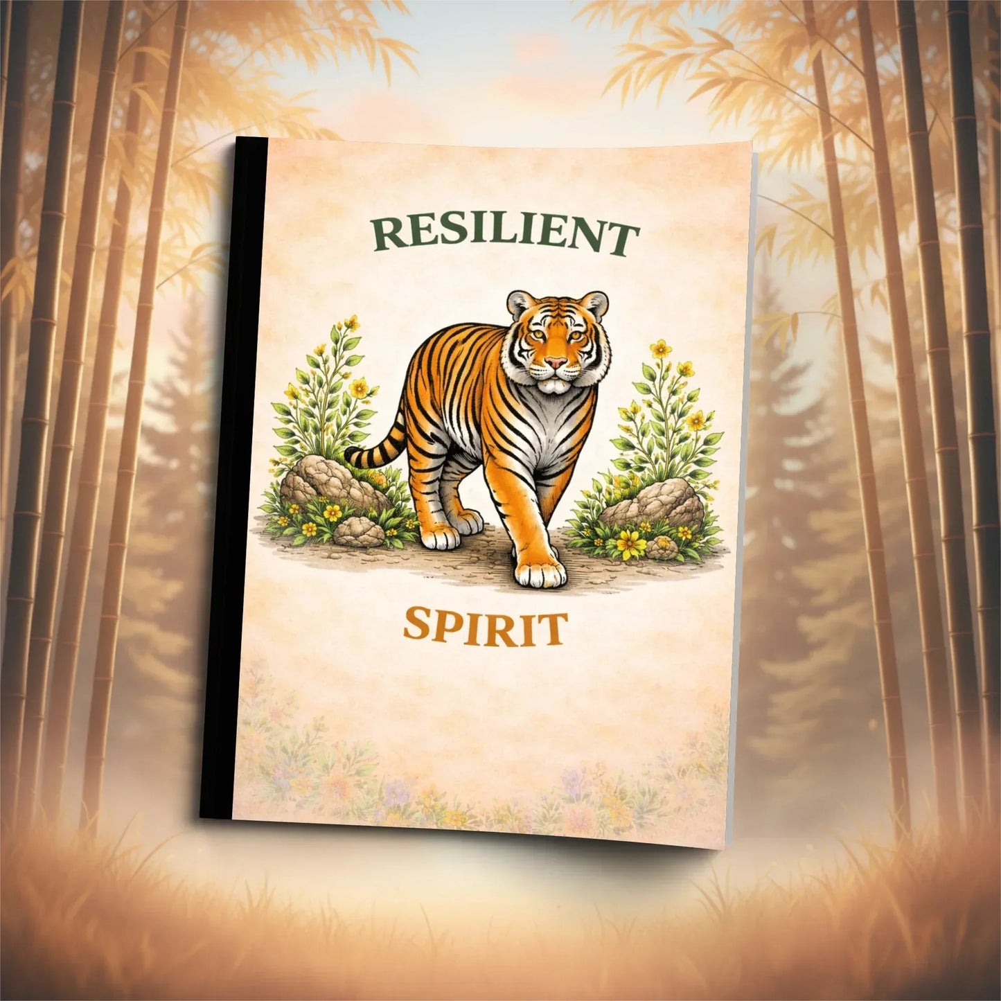 Shop our resilient spirit tiger composition notebook featuring the Standard Blue Lined style option from MySisterIsASurvivor.