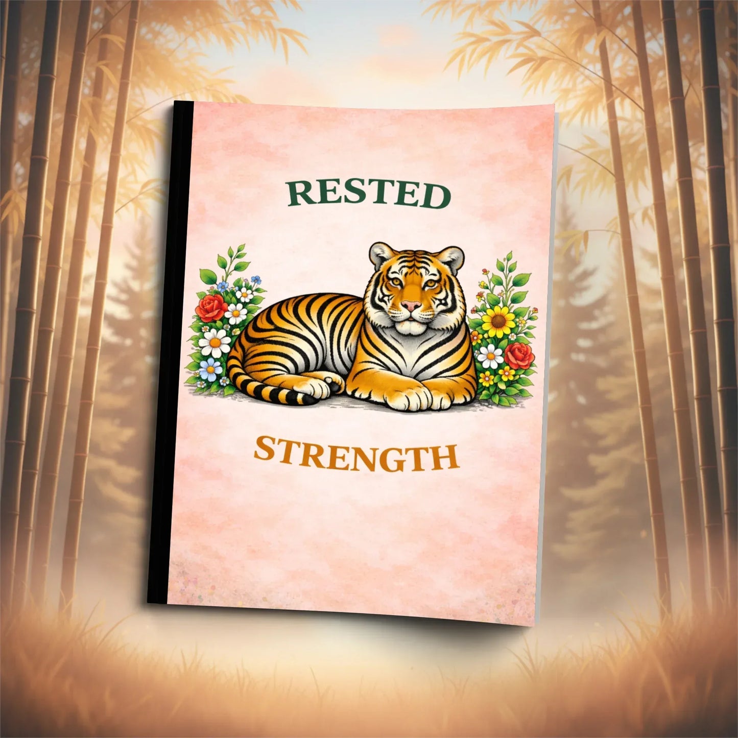 Shop our rested strength tiger composition notebook featuring the Standard Blue Lined style option from MySisterIsASurvivor.
