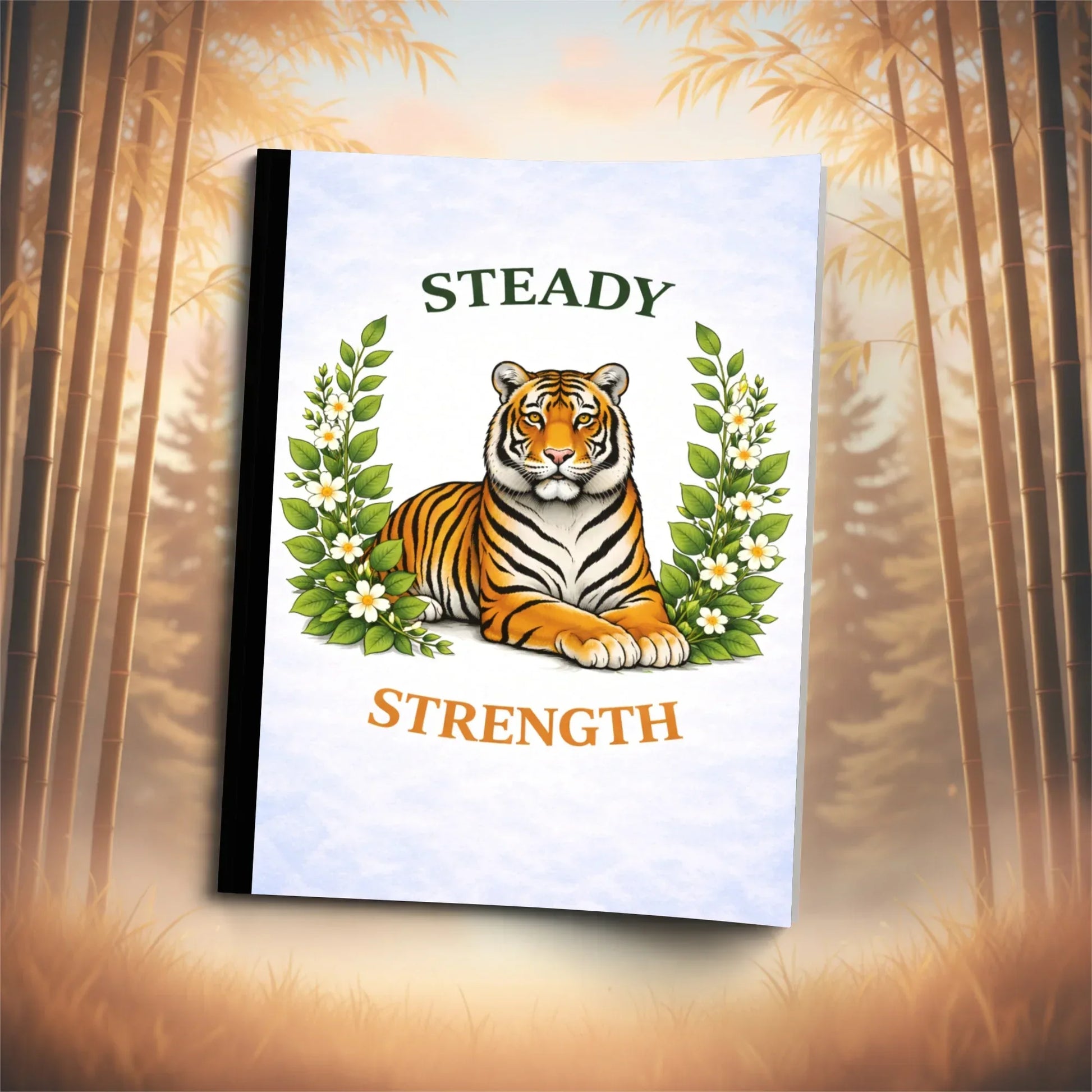 Shop our steady strength tiger composition notebook featuring the Standard Blue Lined style option from MySisterIsASurvivor.