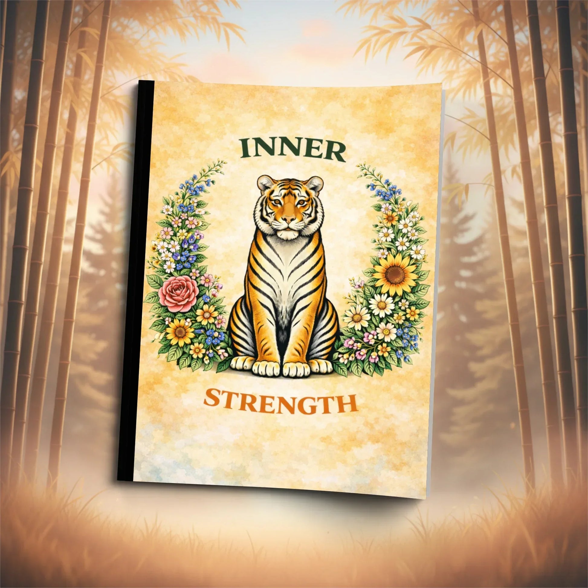 Shop our inner strength tiger composition notebook featuring the Standard Blue Lined style option from MySisterIsASurvivor.